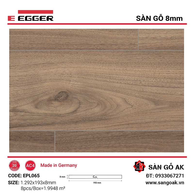Sàn Gỗ Công Nghiệp Đức Egger 8mm EPL065